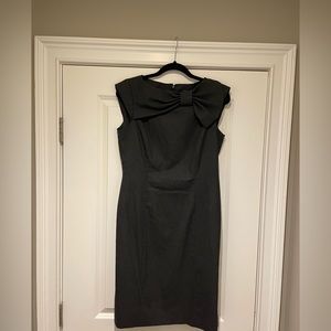 Tahari Dark Grey Bow Dress